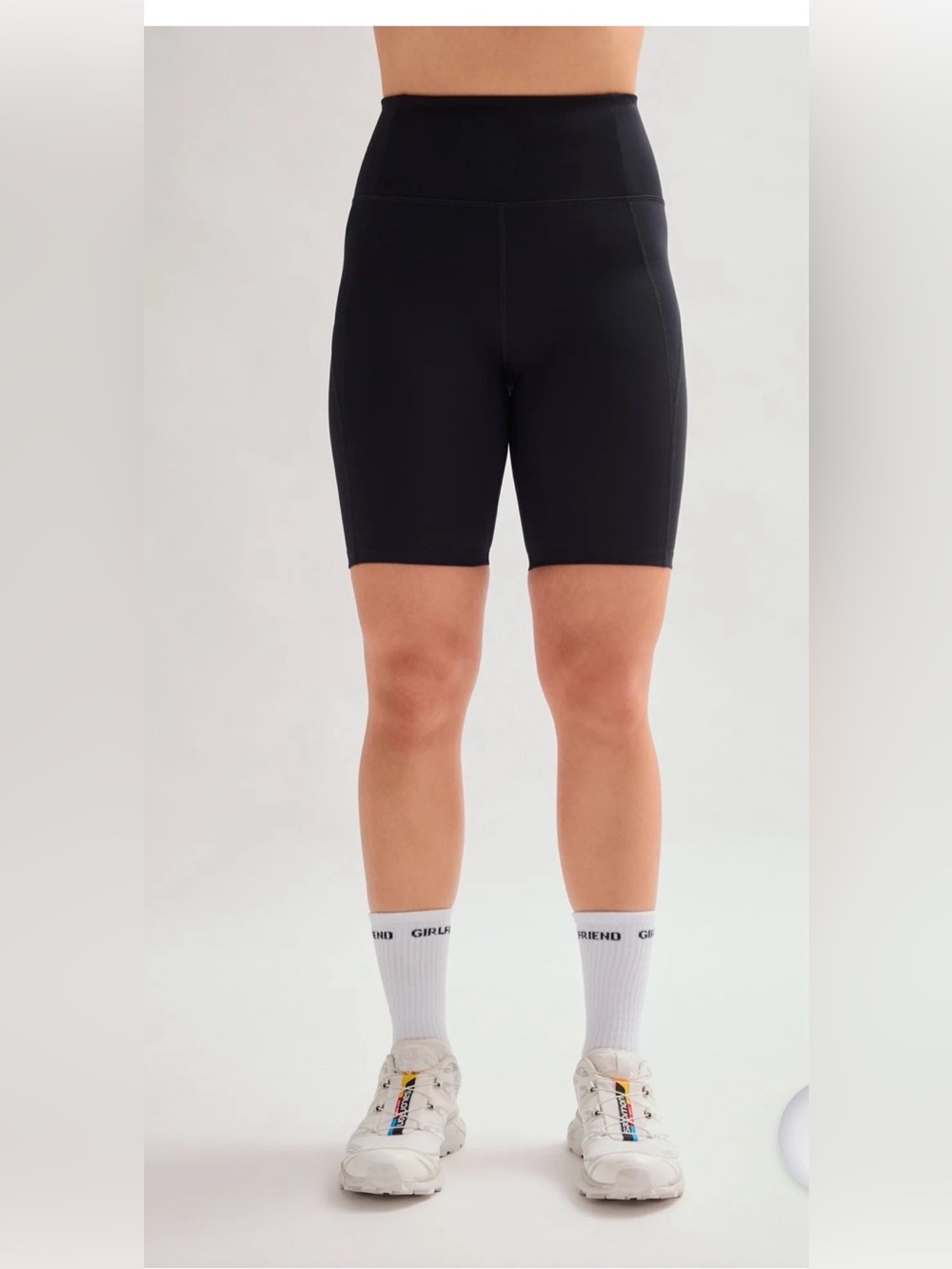 Girlfriend collective-High-Waist Black Biker Shorts - Sz M